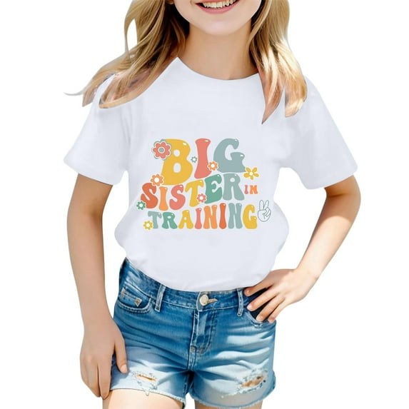 Cute Toddler Tops Fashion Letter Round Neck Short Sleeved Summer ...