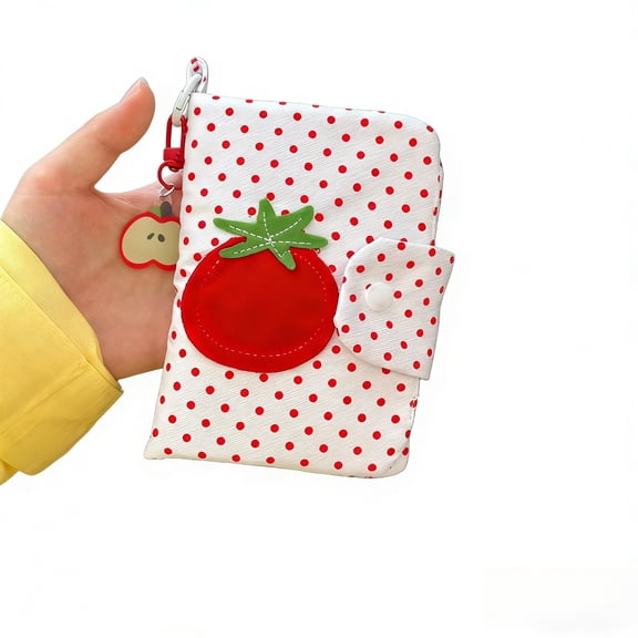 Cute Tomato Print Polka Dot Visa Case Cover Passport Holder Document Wallet for Men and Women