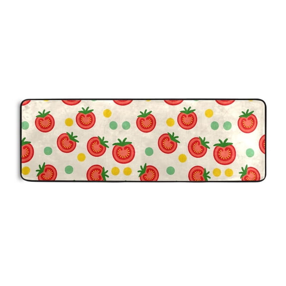 Cute Tomatoes Pattern Runner Rug 24x72 Inch Cushioned Non Slip Soft Absorbent Floor Mat