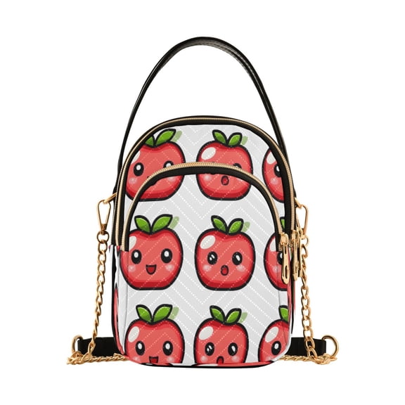 Cute Tomatoes Women's Crossbody Handbags Leather Crossbody Bags Fanny Pack Chest Bag for Travel