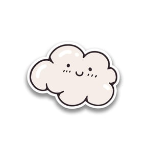 Cute Toon Happy Cloud Sticker -Smartprints Designs, Vinyl Sticker