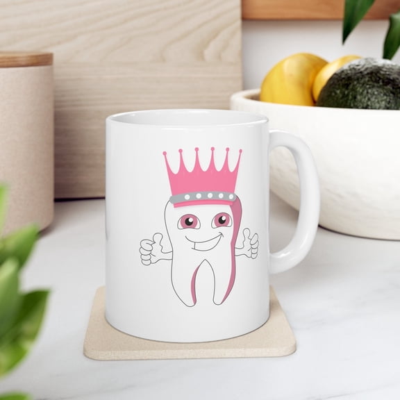 Dental Student 11 oz Coffee Mug - Cute Tooth Graphic Art White Ceramic Gift