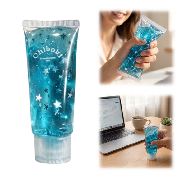 Cute Toothpaste Shaped Squishy Toy, Blue Sparkle Gel Stress Relief Tube, Slow Rebound Fidget Toy for Anxiety, Portable Pocket Toy for All Ages