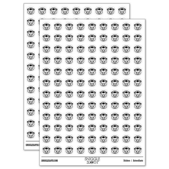 Cute Toothy Beaver Head 200+ Round Stickers - White - Matte Finish - 0.50" Size