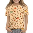 thumbnail image 1 of Cute Tops for Kids Girls Size 9-10 Short Sleeve Funny Animal Graphic Big Sister Outfit Tee Tops Summer Trendy Kids Shirts Crew Neck T-Shirts Khaki, 1 of 5