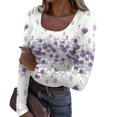 Cute Tops for Women Fall Ribbed Knit Shirts Long Sleeve Scoop Neck