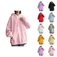 thumbnail image 1 of Cute Tops for Women Women's Solid Color Sweatshirt Womens Daily Long Casual Down For Womens Pocket Hooded Sweatshirts Pullover Sleeve Button V Drawstring Hoodies Neck Women's Hoodies Sweatshirts, 1 of 5