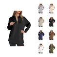thumbnail image 1 of Cute Tops for Women Women's Solid Sweatshirt Women’s Fall/Winter Half Zip Hoodie – High Neck Pullover Sweatshirt With Zipper, 1 of 4