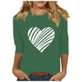 thumbnail image 1 of Cute Tops for Women Y2k 3/4 Length Sleeve Womens Tops Plus Size V Neck Shirts for Women Women Shirts Casual Womens 3/4 Sleeve T Shirts, 1 of 4
