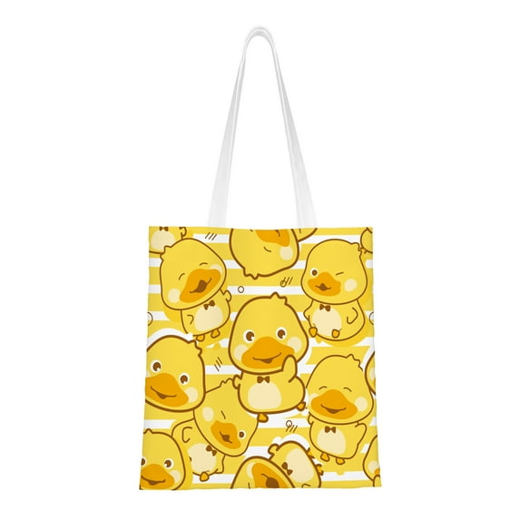 Cute Tote Shopping Bags for Women Cute Yellow Duck Reusable Aesthetic Tote Bag Library Tote Bag Gifts for Women Friends