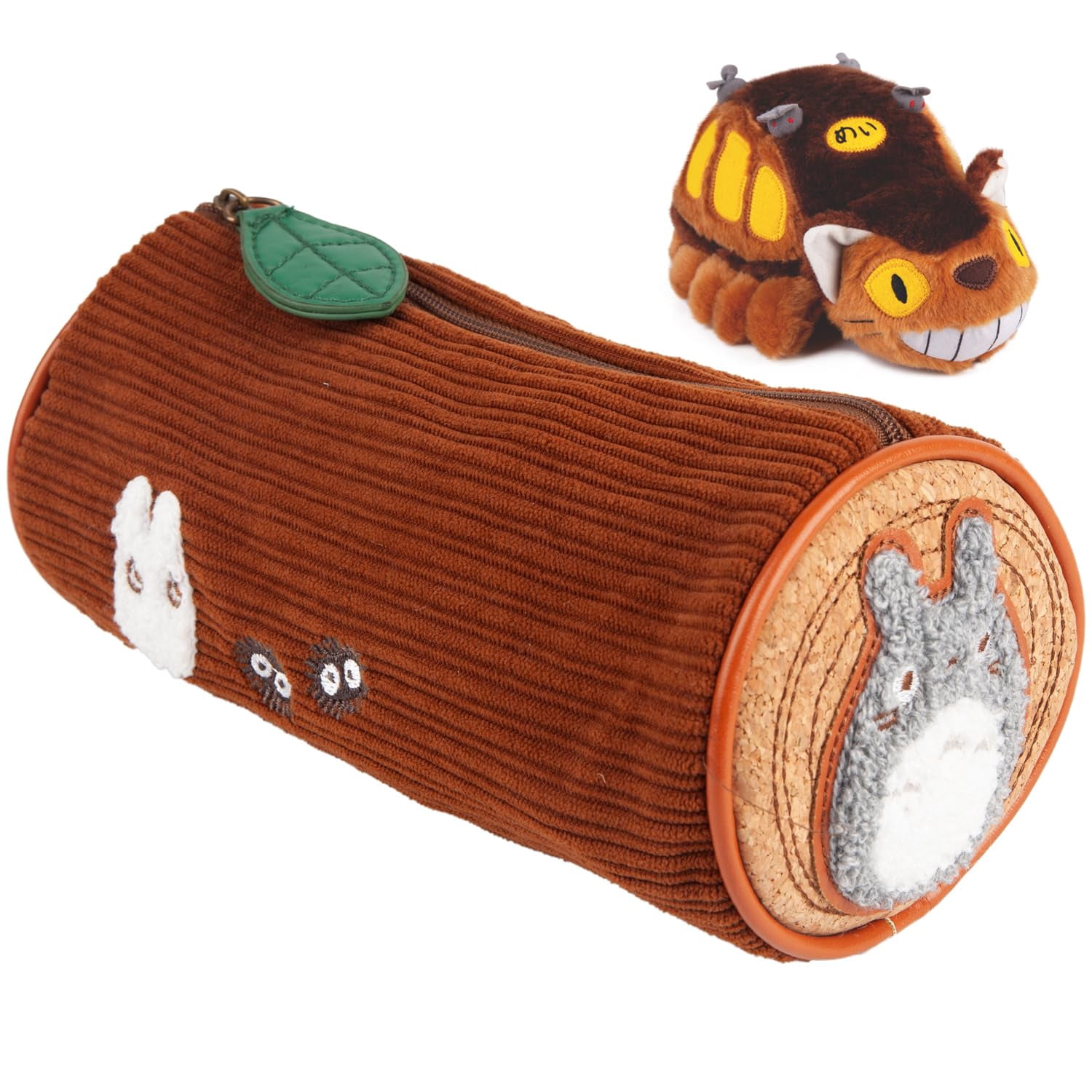 Cute Totor0 Pencilcase Bag + Plush Doll Toy Pendant Kit, Anime Movie Peripheral 7.3 Inch Pencil Case and 4.5 Inch Small Pendant Combination for Fans Friends, Brown, medium, Modern