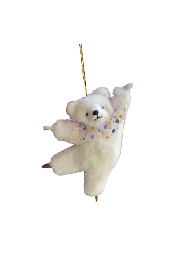 Cute Toy Bear Pendant Keyring Plush Backpack Pendant Gift for Girl Children Handmade Furry Animal Keychain Ornament