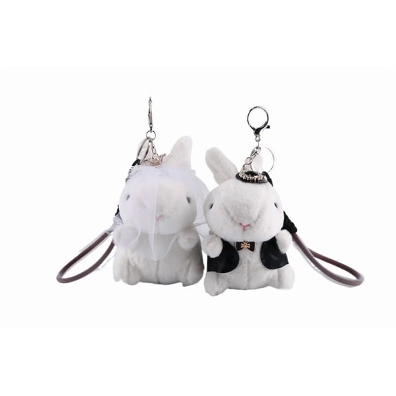 Cute Toys 2pcs A Sets Couple Plush Rabbit Stuffed Animal  Wedding Bunny Soft for Kids Bag, Purse, Backpack, Handbag