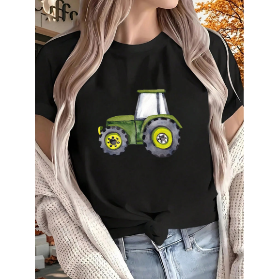 Cute Tractor Lover Funny Farm Humor Vintage Style Graphic Unisex T-Shirt, up to size 5XL