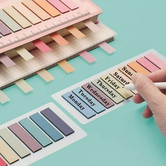 Cute Translucent Book Tabs with Fun Icons for Office and Note Taking ...