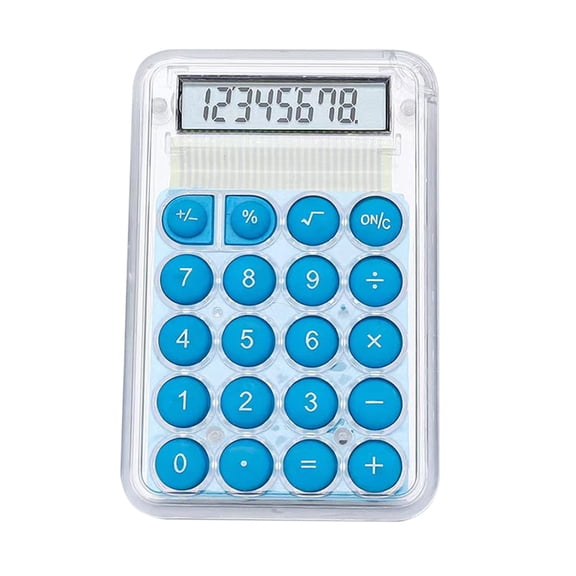 Cute Transparent Calculator Students 8 Digit Standard Function Desktop Electronic Calculator SIZE.1 X 0.3 X 3.3inch / 5.4 X 0.8 X 8.6cm LxWxH Mini