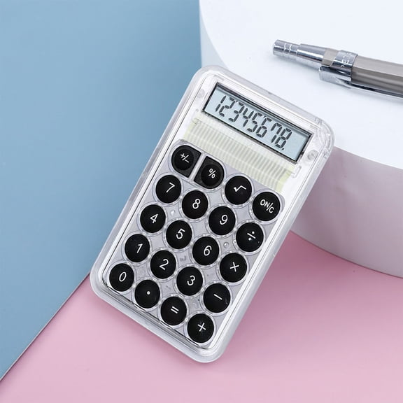 Cute Transparent Calculator Students 8 Digit Standard Function Desktop Electronic Calculator SIZE 2 1 X 0 3 X 3 3inch / 5 4 X 0 8 X 8 6cm LxWxH Mini