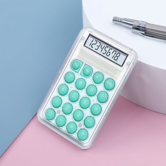 Cute Transparent Calculator Students 8 Digit Standard Function Desktop Electronic Calculator SIZE 2 1 X 0 3 X 3 3inch / 5 4 X 0 8 X 8 6cm LxWxH Mini