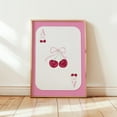 thumbnail image 1 of Cute And Trendy Pink Cherry Art Print, Ace Of Hearts Aesthetic Poster, Pink Art, Trendy Retro Art, Preppy Dorm Wall Decor Wall Art, Modern Wall Decor, 8x12 UNFRAMED, 1 of 2