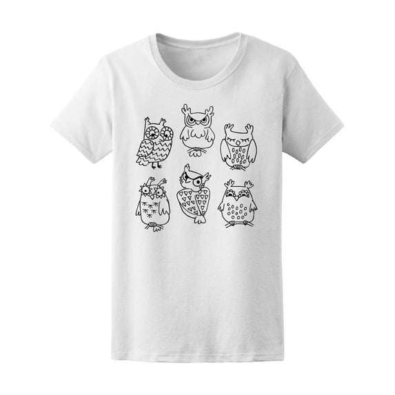 Cute Tribal Owls T-Shirt Women -Image by Shutterstock, Female Medium
