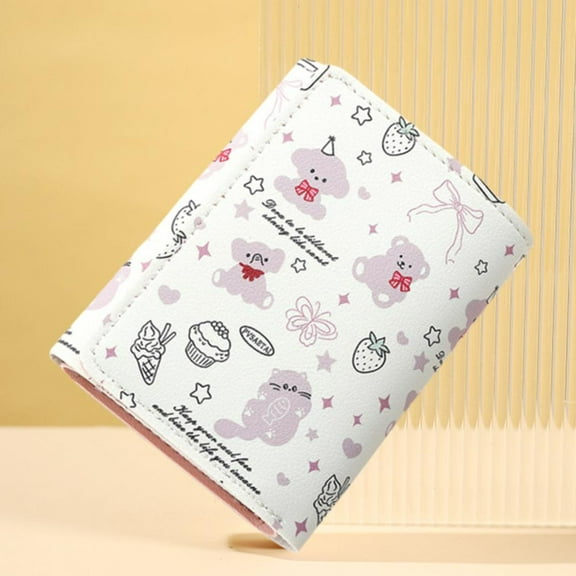 Cute Triple Fold Wallet Large Capacity Student Multi-function Folding New P5
