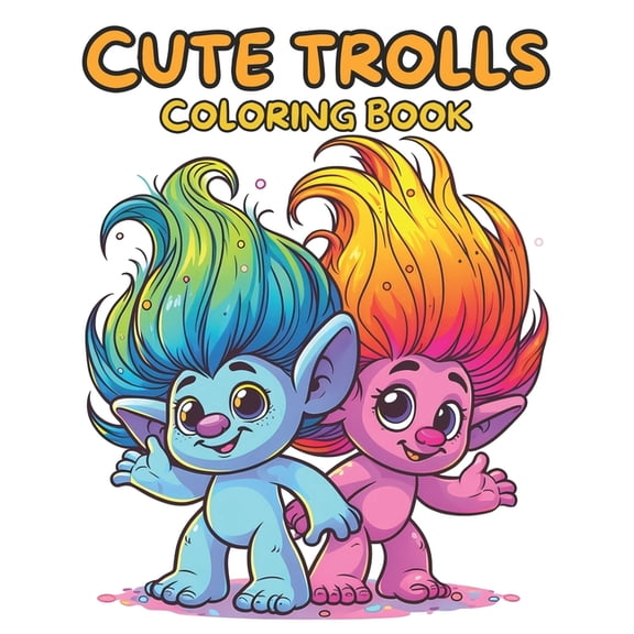 Cute Trolls Coloring Book For Kids & Adults. 55 Unique Designs, (Paperback)