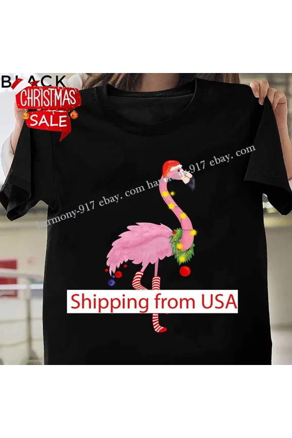 Cute Tropical Flamingo Noel T-Shirt, Funny Merry Xmas Tee Gift Flamingo Art Unisex S-5XL Hot Trending Shirt Birthday Gift
