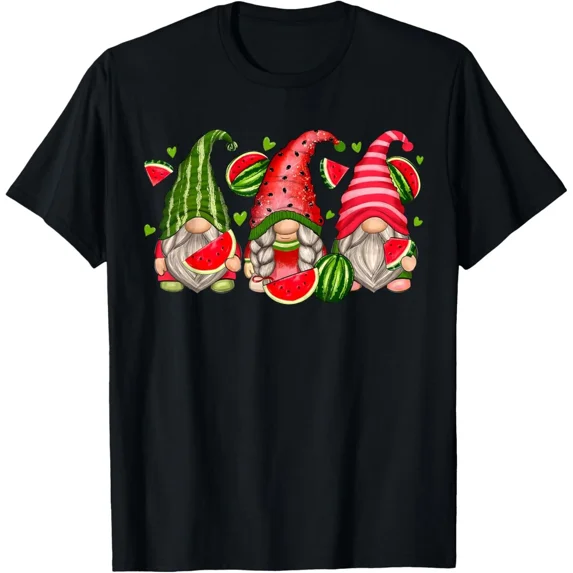 Cute Tropical Watermelon Gnomes Gnomies Summer Vacation Kids T-Shirt