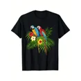 thumbnail image 1 of Cute Tropical Wild Parrot Exotic Nature Bird Macaw Colorful T-Shirt, 100% Cotton, Fashionable And Casual Round Neck, 1 of 4