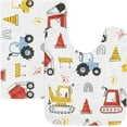 thumbnail image 1 of Cute Truck Excavator Bathroom Rug Set 2PCS Ultra Soft Bath Rugs, Non Slip Absorbent Shaggy Bath Mat Set with U-Shaped Toilet Mat (17.3"x13.4"& 23.6"x15.7"), 1 of 6