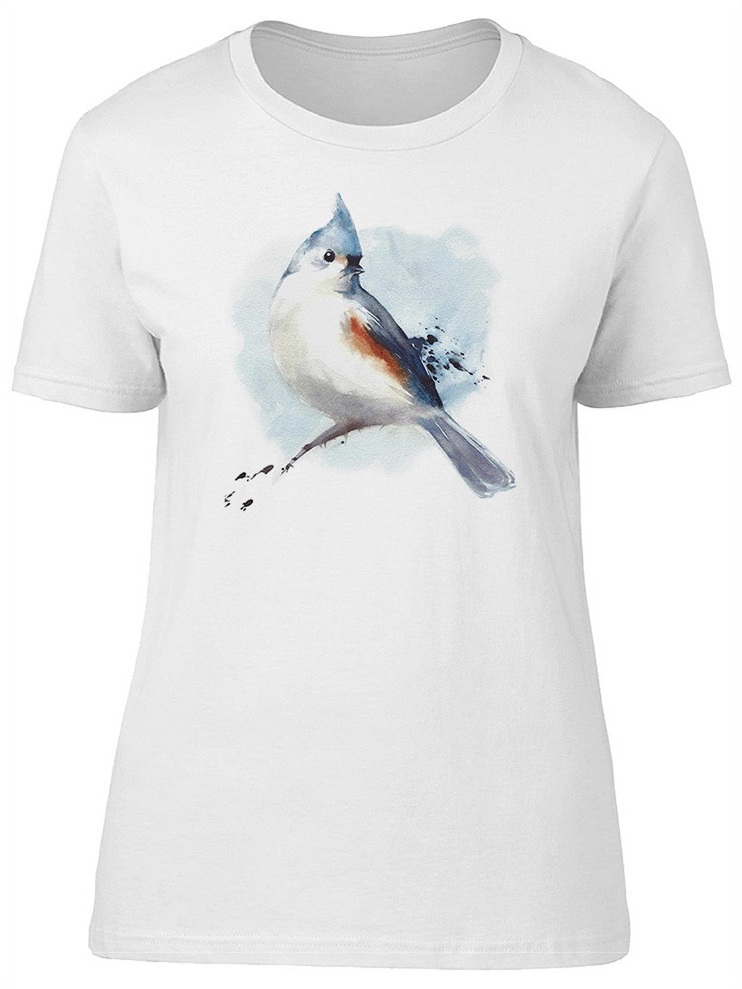 Cute Tufted Titmouse Bird T-Shirt Women -Image by Shutterstock