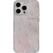 Cute Tulip Flowers Clear Soft Phone Case Compatible with iPhone Case Clear,iPhone 11
