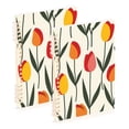 thumbnail image 1 of Cute Tulips Ring Binder Notebook Journey Note Diary College Ruled Spiral Notebook Study Loose Leaf Paper A5 60 Pages, 1 of 8