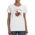 thumbnail image 1 of Cute Turkey Autumn Leaves Around Happy Thanksgiving Quote Women White T-Shirt, Female XX-Large, 1 of 4