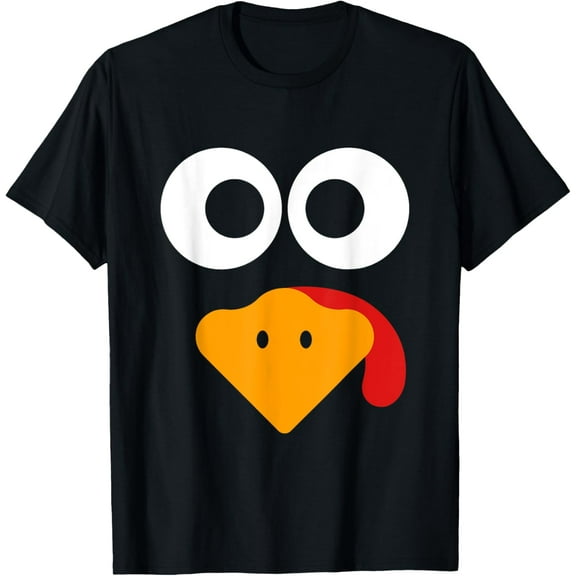 Cute Turkey Face Thanksgiving Shirts Women Men Kids Costume T-Shirt