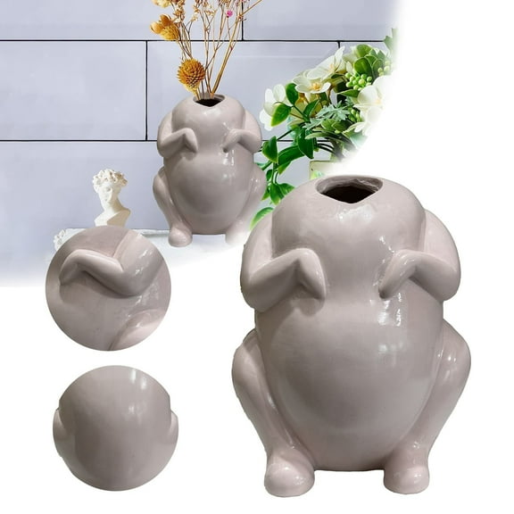 Cute Turkey Flower Pot, Light Resin Plant Pot for Succulents, Tabletop Decor for Living Room and Dining Tableware - Home Decor, Novelty Turkey Planter,Beige,1PC