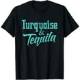 thumbnail image 1 of Cute Turquoise & Tequila Beautiful Aztec Inspired Design Funny Creative Graphic T-Shirt, 1 of 3