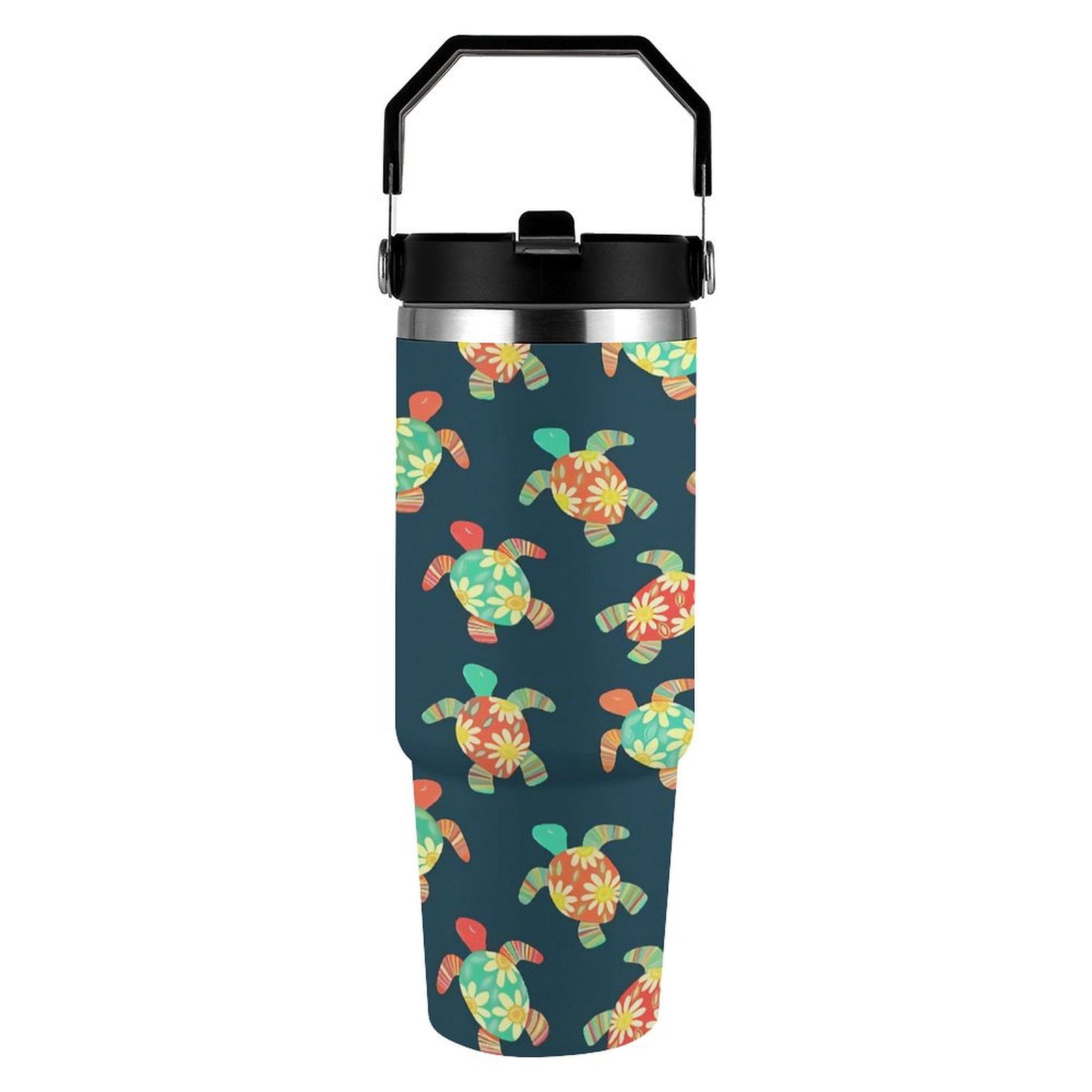 Turtle Shell Cups Cute Turtle Flower Tortoise Shell Hippy Turtles 30 oz Stainless Steel ...