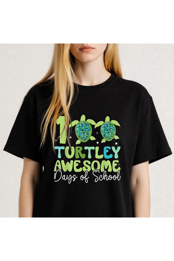 Cute Turtle Graphic For Women Fun Turtley Awesome Days of School Casual T Shirt Tee