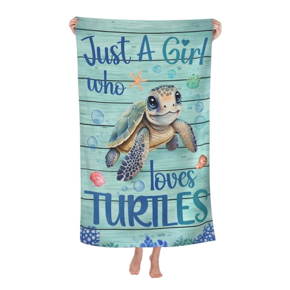 Cute Turtle Lover Bath Towel Soft and Highly Absorbent for Adults
