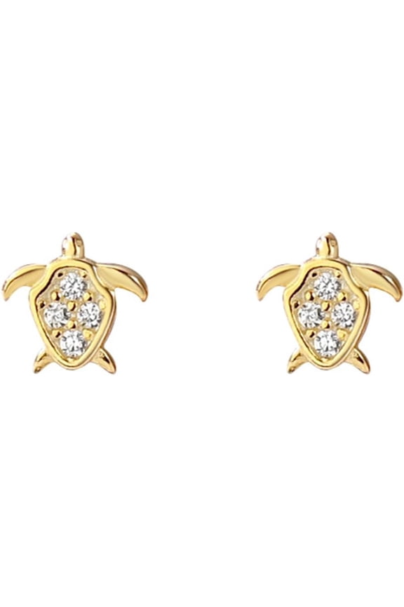 Cute Turtle Stud Earrings 925 Sterling Silver Hypoallergenic for Women Sea Turtle Animal Small Studs Tiny Cartilage Piercing Screw Back Earring Dainty Gift Jewelry Birthday Mother’s Day 20g