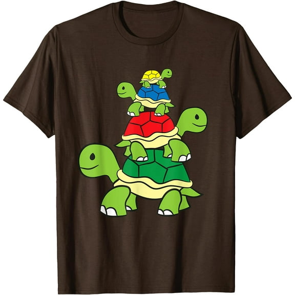 Cute Turtle Tortoises Ocean Love Sea Turtles Unisex T-Shirt for Men Women Kids Toddler,Dark Chocolate Color,Size 5XL
