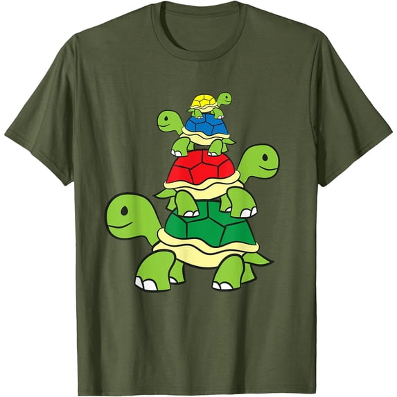 Cute Turtle Tortoises Ocean Love Sea Turtles Unisex T-Shirt for Men Women Kids Toddler,Military Green Color,Size 3T