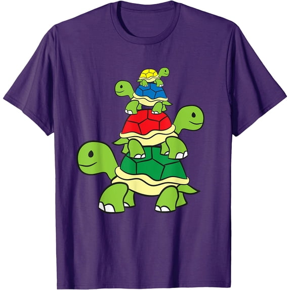 Cute Turtle Tortoises Ocean Love Sea Turtles Unisex T-Shirt for Men Women Kids Toddler,Purple Color,Size 2XL