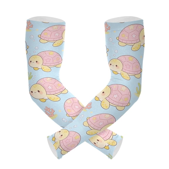 Cute Turtle UV Protection Cooling Arm Sleeves, Compression Sun Sleeves for Men Women Sports