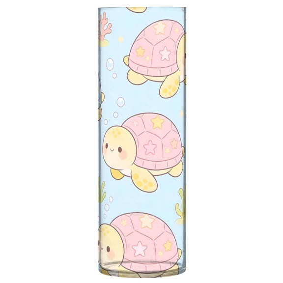 Cute Turtle Vase Flower Vase Clear Unbreakable Plastic Tall Decorative 11.8in