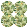 Cute Turtle with Leaves Round Placemats Set of 4 PVC Table Place Mats