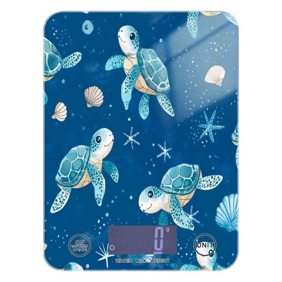 Cute Turtles Pattern Food Scale Digital Kitchen Scale Waterproof Grams Ounces lbs for For Baking and Cooking