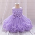 thumbnail image 1 of Cute Tutu-Dresses for Girls 6M-3Y Sleeveless A-Line Toddlers Kids Elegant Bowknot High Waisted Crewneck Layer-Tulle Birthday Party Prom Dress, 1 of 8
