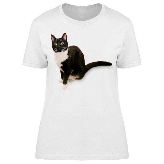Cute Tuxedo Cat T-Shirt Women -Image by Shutterstock, Female Small